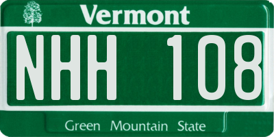 VT license plate NHH108