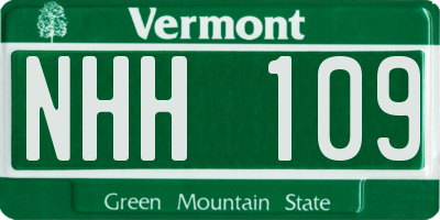 VT license plate NHH109