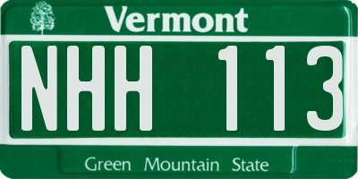 VT license plate NHH113