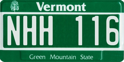 VT license plate NHH116