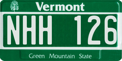 VT license plate NHH126