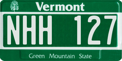 VT license plate NHH127