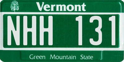 VT license plate NHH131