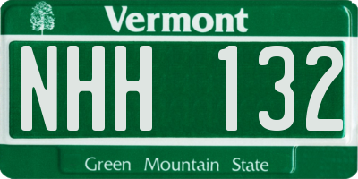 VT license plate NHH132