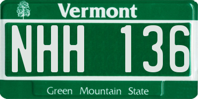 VT license plate NHH136