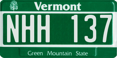 VT license plate NHH137