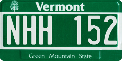 VT license plate NHH152