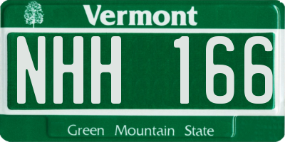 VT license plate NHH166