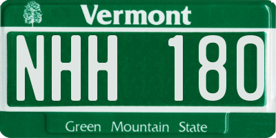 VT license plate NHH180