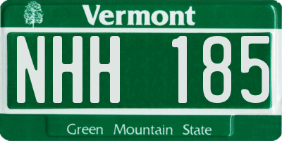 VT license plate NHH185