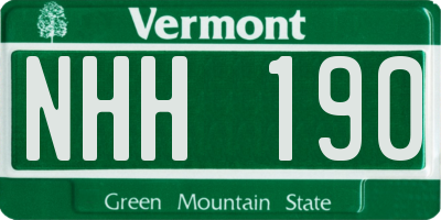 VT license plate NHH190