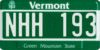 VT license plate NHH193