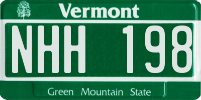 VT license plate NHH198