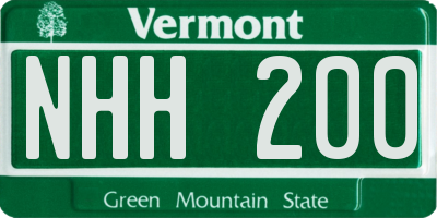 VT license plate NHH200