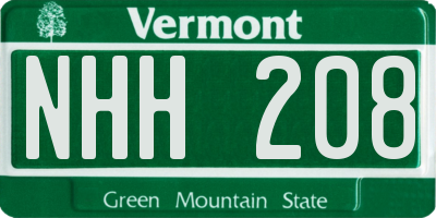 VT license plate NHH208