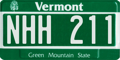VT license plate NHH211