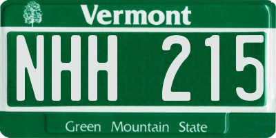 VT license plate NHH215
