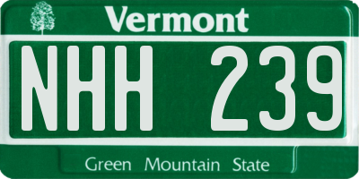VT license plate NHH239