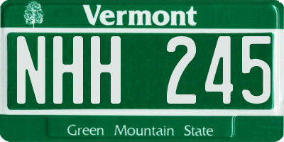 VT license plate NHH245