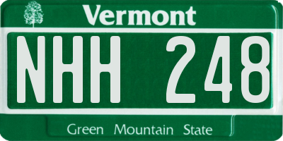 VT license plate NHH248