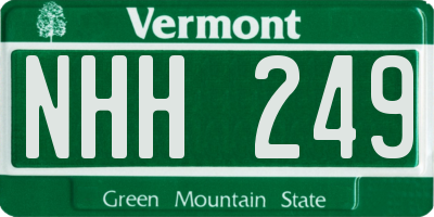 VT license plate NHH249