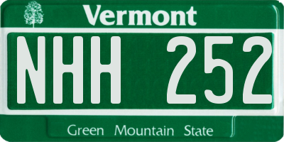 VT license plate NHH252