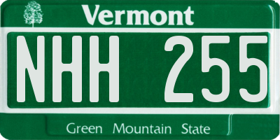 VT license plate NHH255
