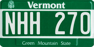 VT license plate NHH270