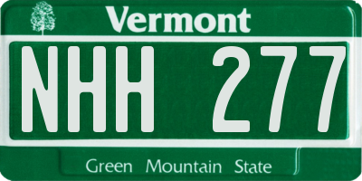 VT license plate NHH277