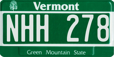 VT license plate NHH278