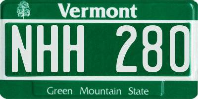 VT license plate NHH280