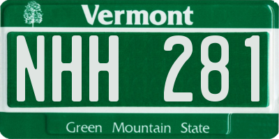 VT license plate NHH281