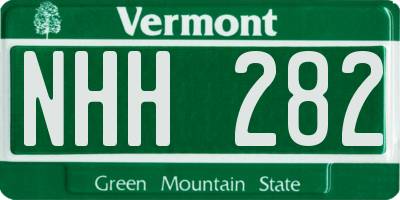 VT license plate NHH282