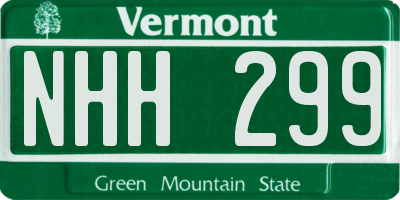 VT license plate NHH299