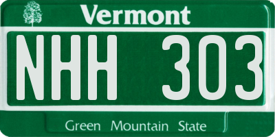VT license plate NHH303