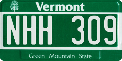 VT license plate NHH309
