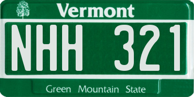VT license plate NHH321