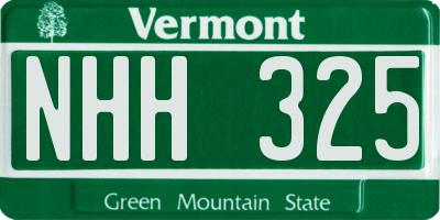 VT license plate NHH325