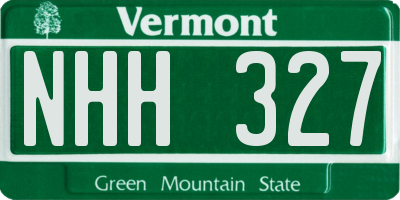 VT license plate NHH327