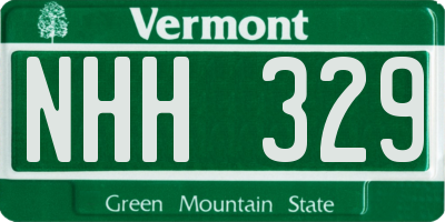 VT license plate NHH329