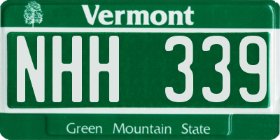 VT license plate NHH339