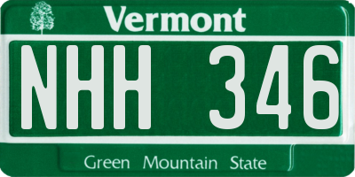 VT license plate NHH346