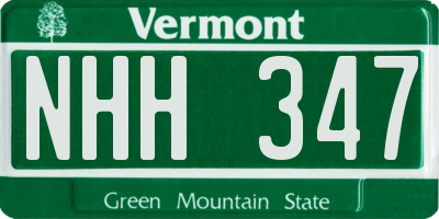 VT license plate NHH347