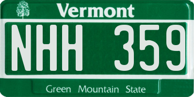 VT license plate NHH359