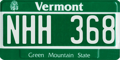 VT license plate NHH368