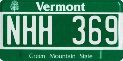 VT license plate NHH369