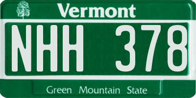 VT license plate NHH378
