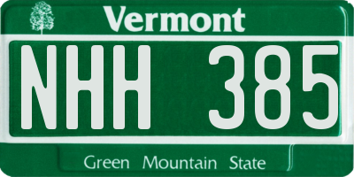 VT license plate NHH385
