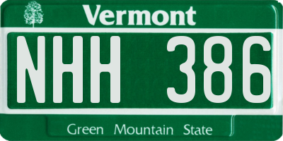 VT license plate NHH386