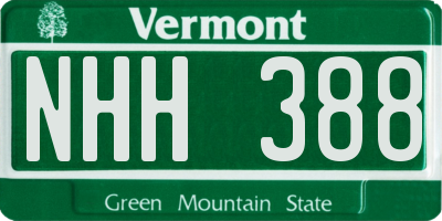 VT license plate NHH388